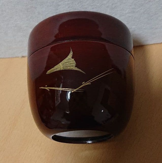 茶道具銀杏蒔絵中棗