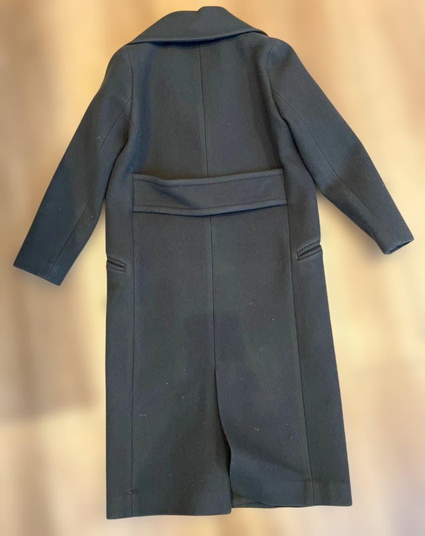オリーブグリーン ダブルブレスト ロングコート Sサイズ