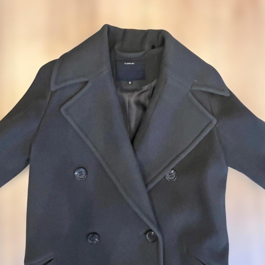 オリーブグリーン ダブルブレスト ロングコート Sサイズ