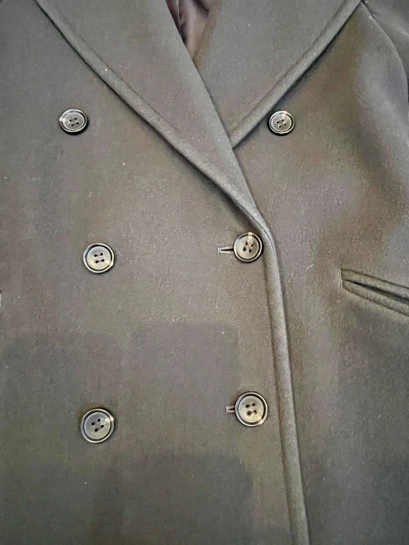 オリーブグリーン ダブルブレスト ロングコート Sサイズ