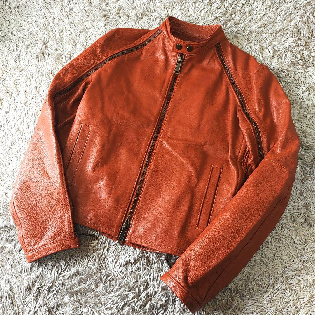 【オレンジ】dsquared2　レザージャケット　本革　牛　ディースクエアード