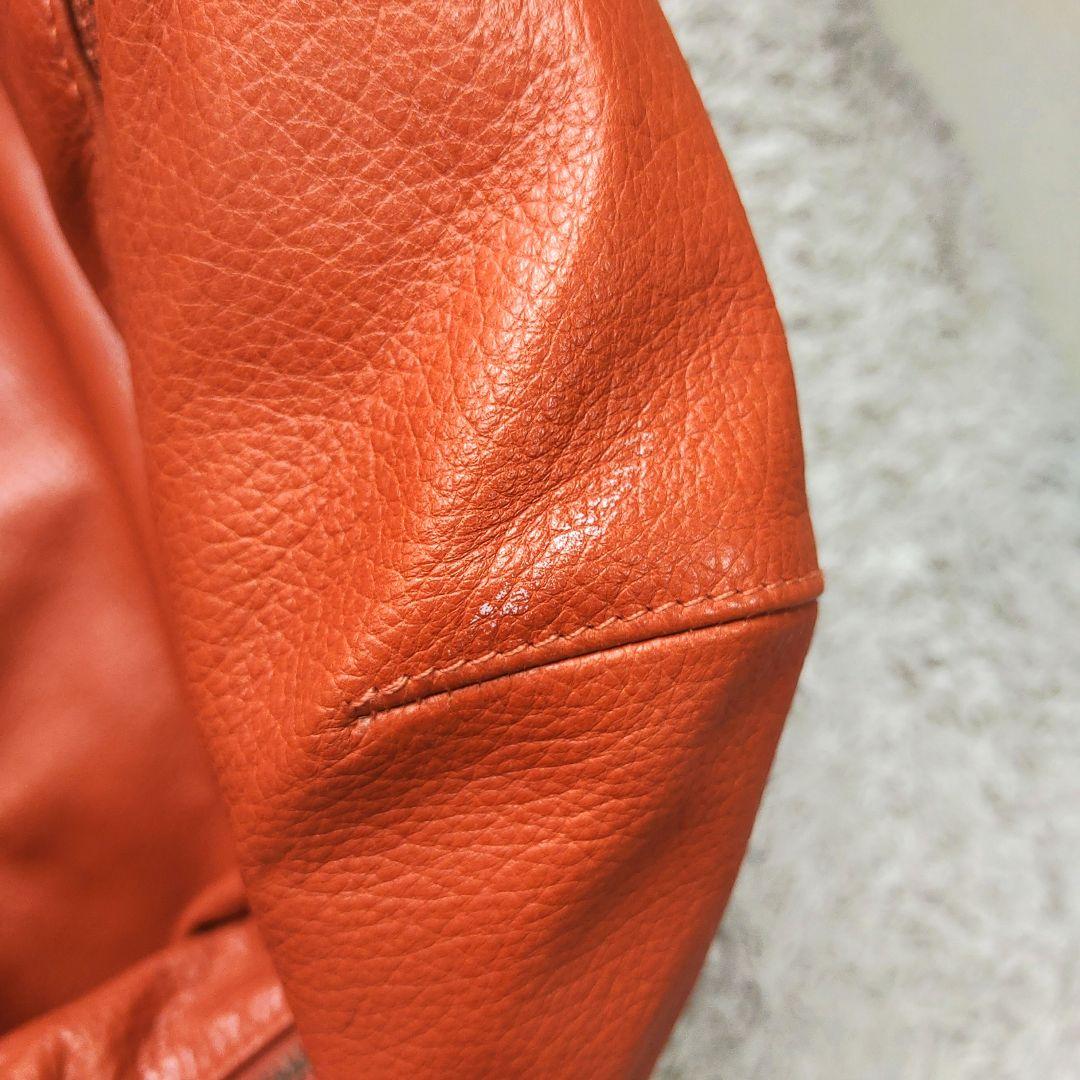 【オレンジ】dsquared2　レザージャケット　本革　牛　ディースクエアード