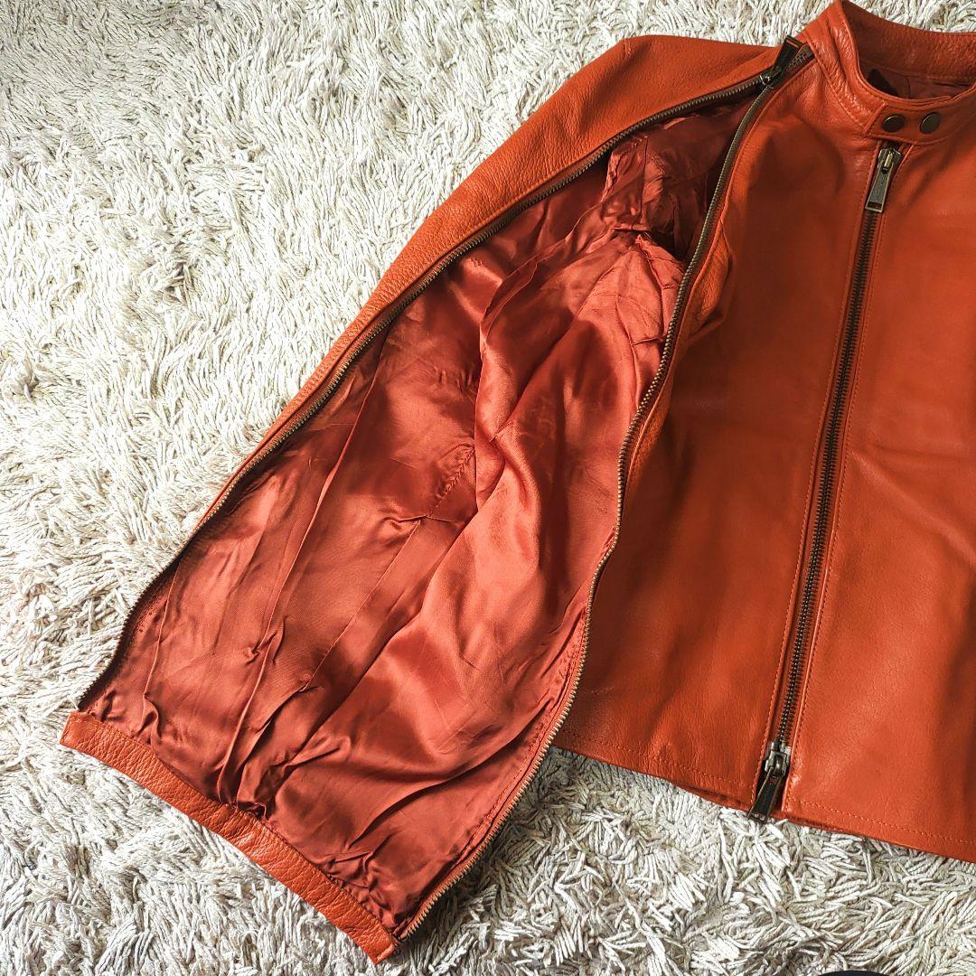 【オレンジ】dsquared2　レザージャケット　本革　牛　ディースクエアード