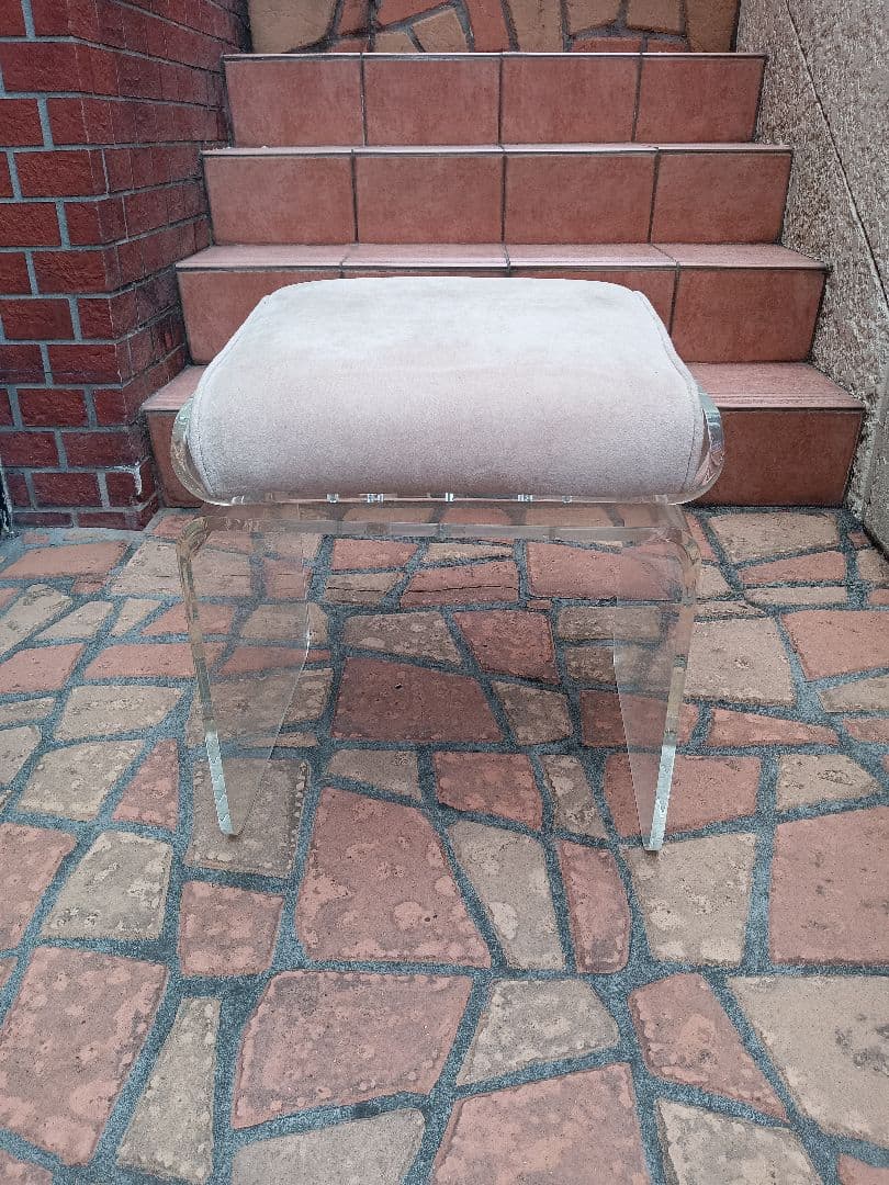 アメリカ製 カリフォルニア アクリルスツール レザーシート 低反発 回転式