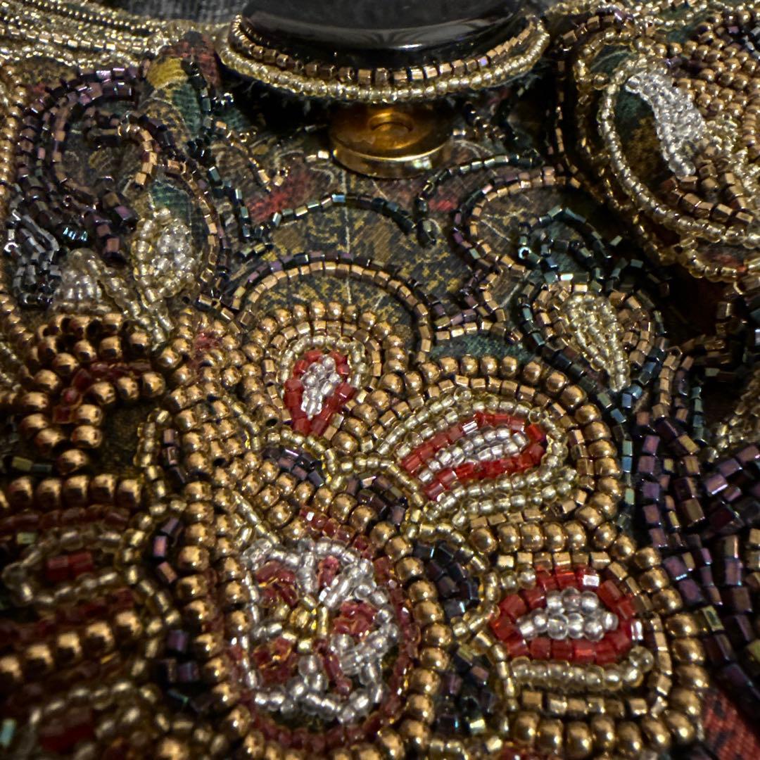 精巧なビーズ刺繍　和装バッグ　新品未使用