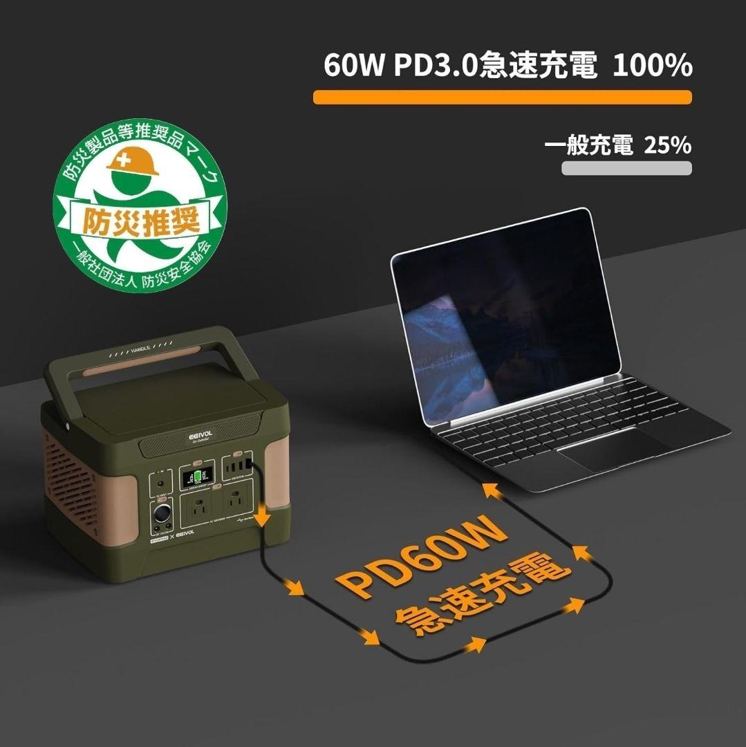 ●新品●EEIVOL E600 ポータブル電源 515Wh EVOPOW