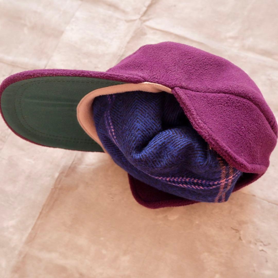 レア 80s 90s USA製 エルエルビーン フリース キャップ 筆記体 XL