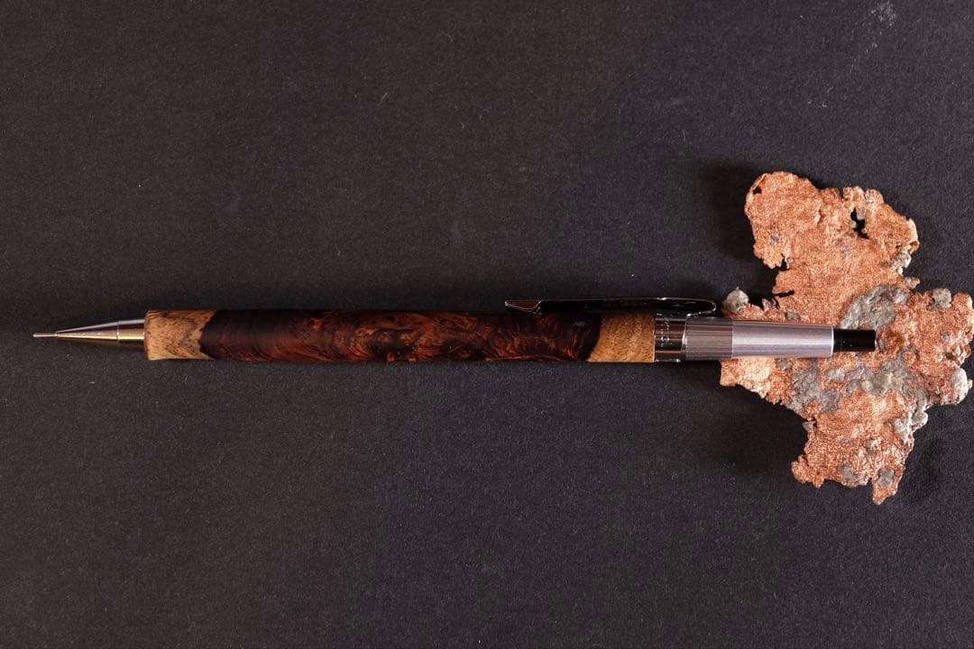 PG5木軸カスタムシャープペンシル0057 ホンジュラスローズ瘤　高村杢工房