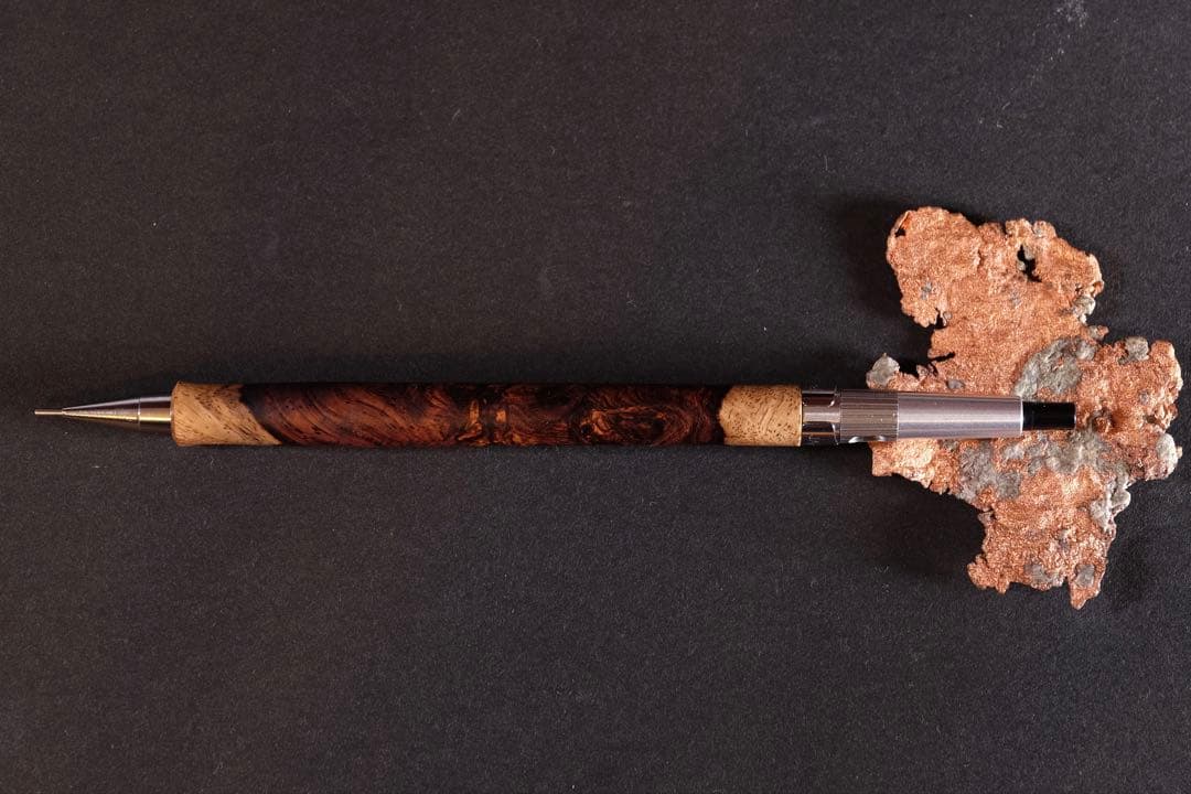 PG5木軸カスタムシャープペンシル0057 ホンジュラスローズ瘤　高村杢工房