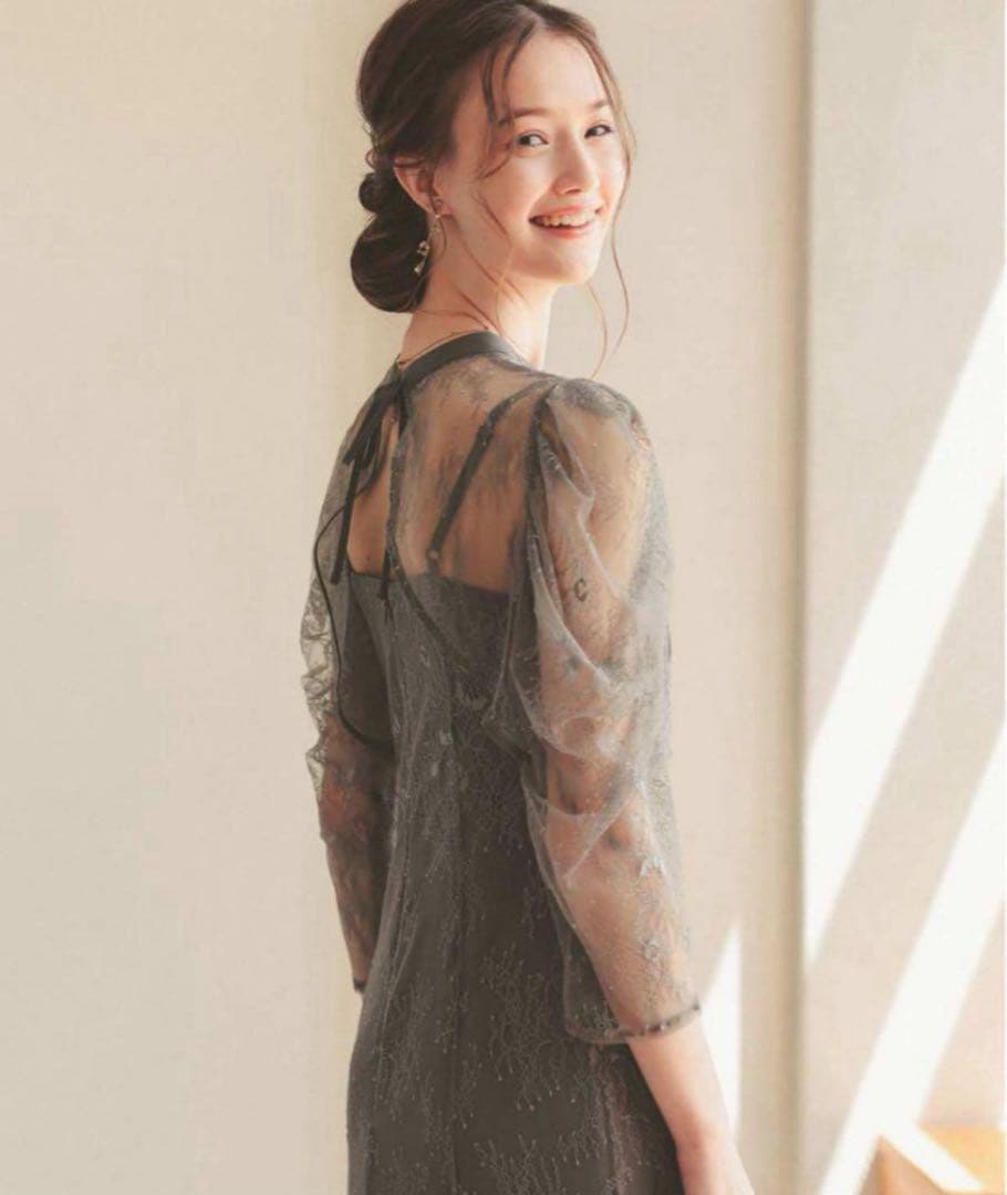 カ★新品タグ付き★ドリードール　ボレロレイヤードレースドレス　グレー