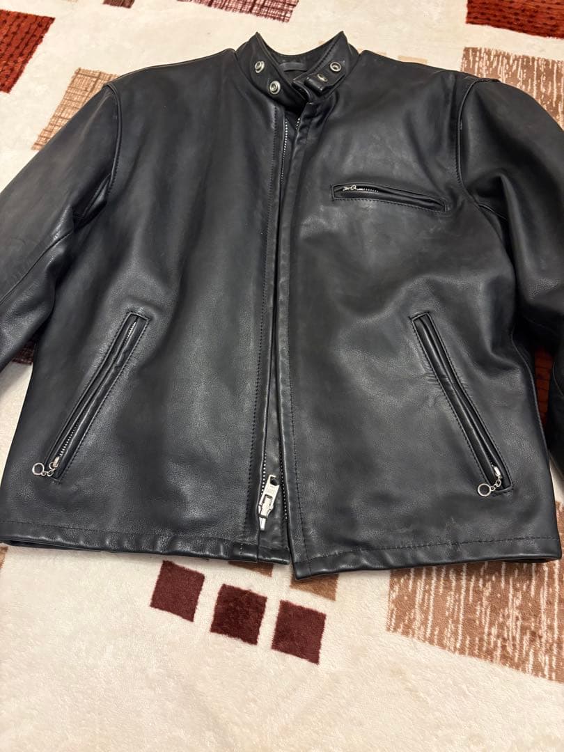 最終価格　　Schott 黒 シングルライダースジャケット　641