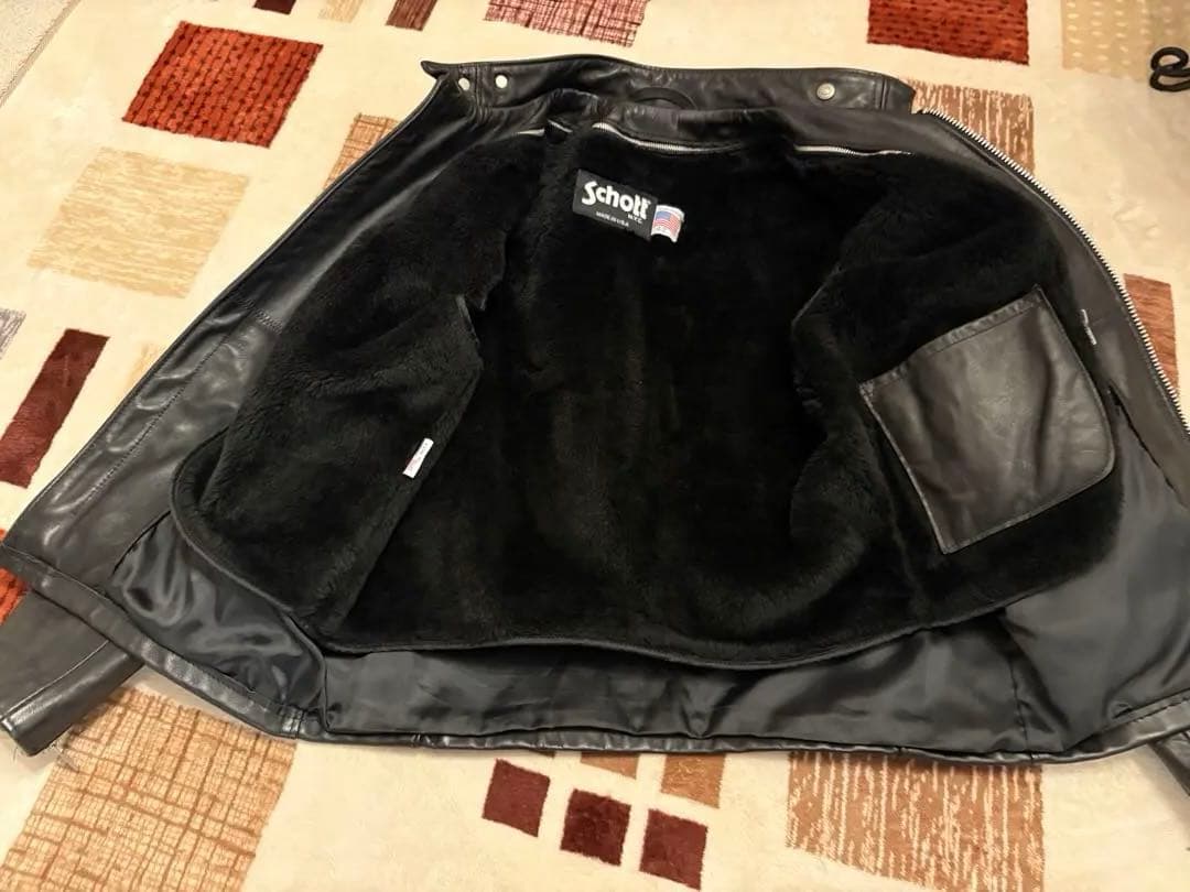 最終価格　　Schott 黒 シングルライダースジャケット　641