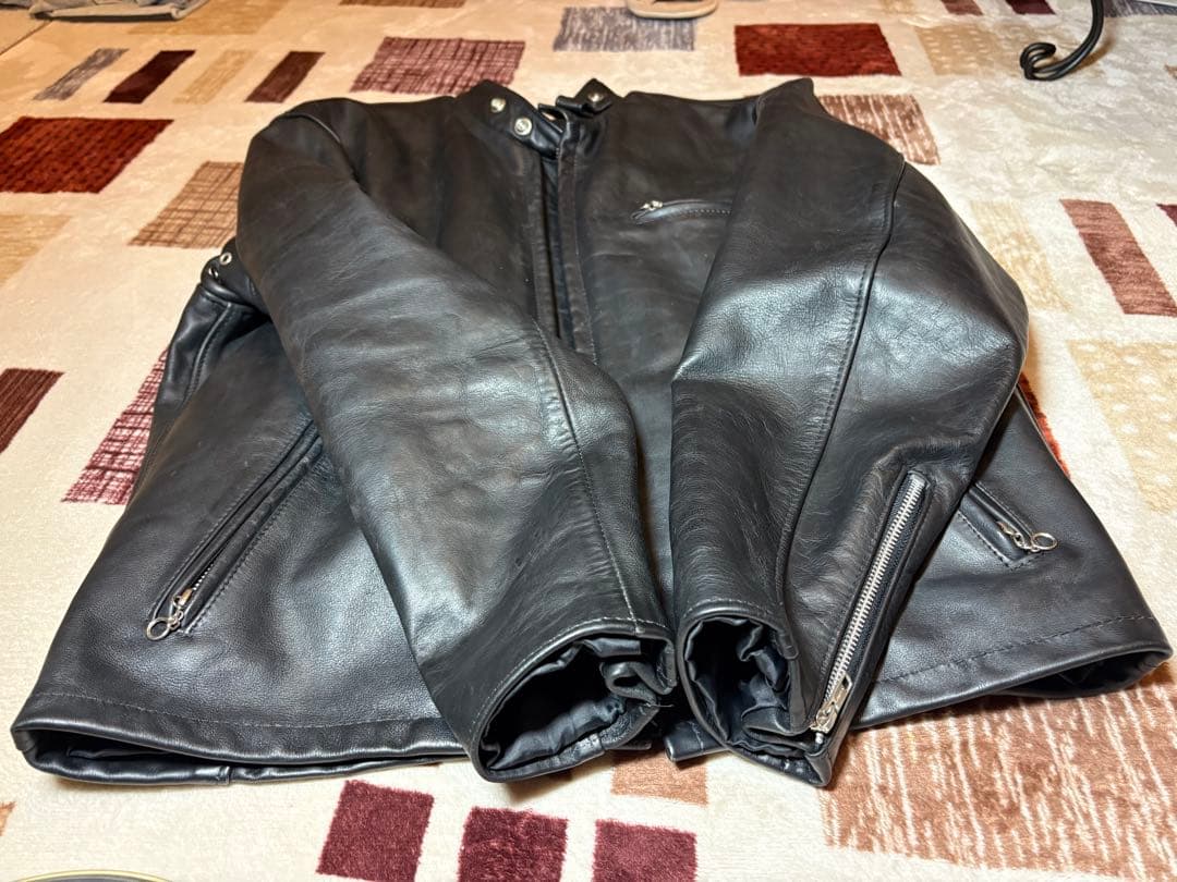 最終価格　　Schott 黒 シングルライダースジャケット　641