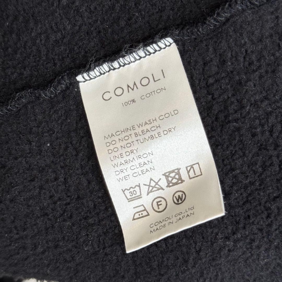 COMOLI コモリ 24aw コットン 裏毛ジップパーカー 黒 サイズ4