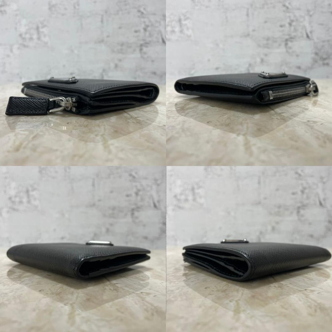 PRADA 二つ折り財布 プラダ サフィアーノ トライアングル 2MC066 黒