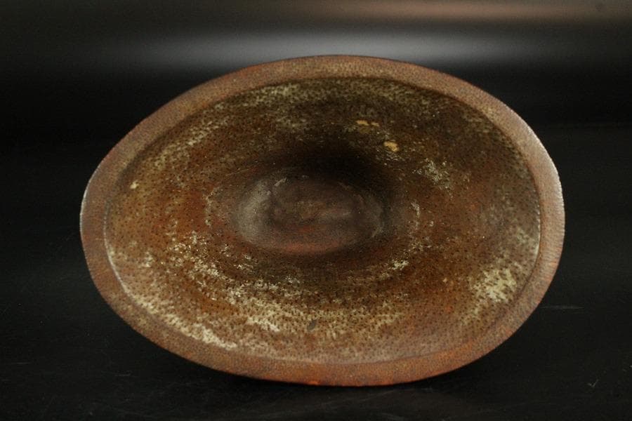 中国美術 竹根 刻 蓮花 碗 洗 13cmx9cm 文房四宝(K-LC561)