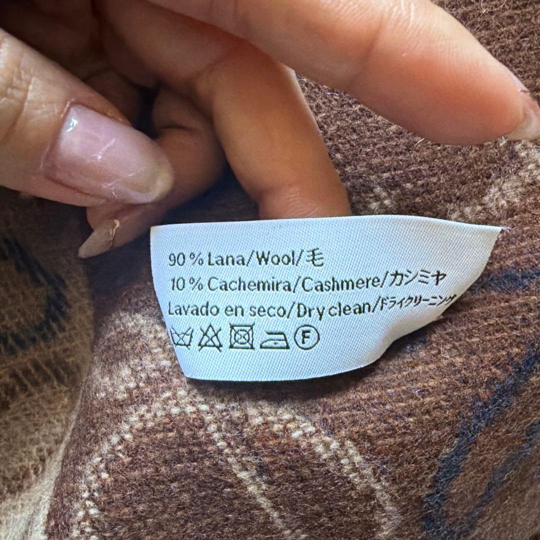 LOEWE ロエベ チェッカーボード スカーフ マフラー カシミヤ