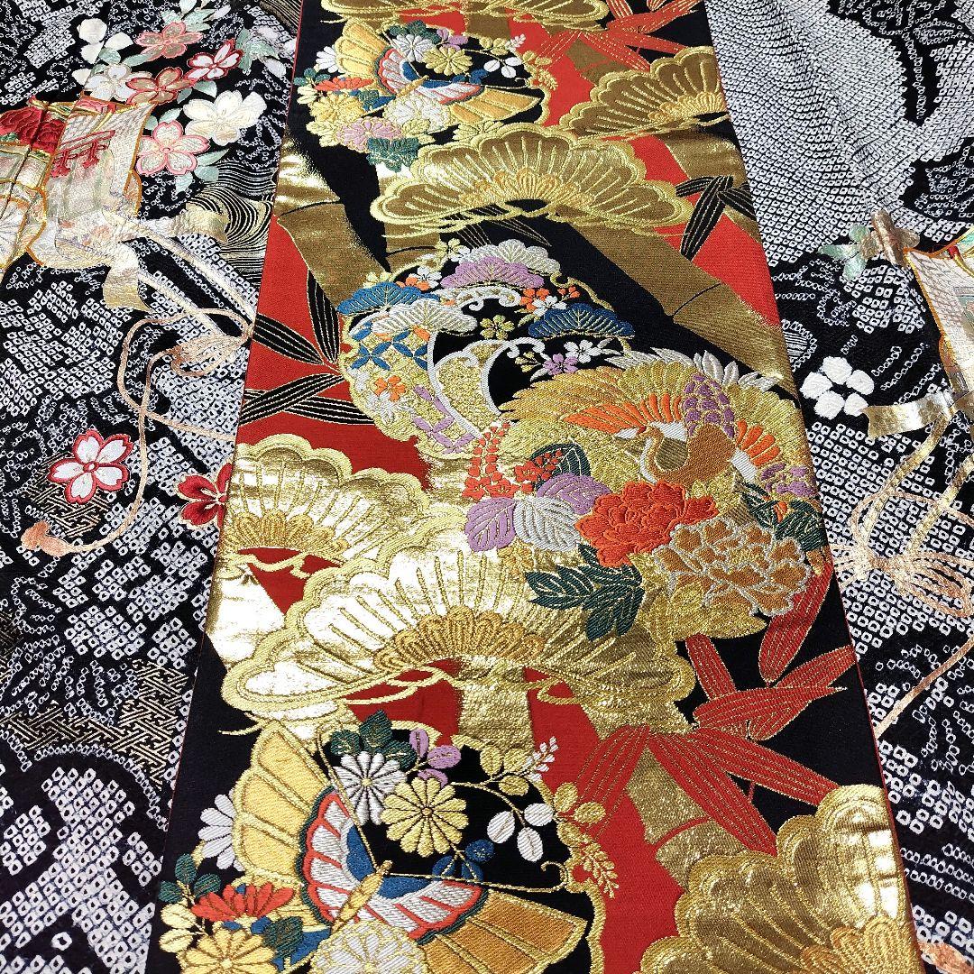振袖フルセット(8点)・成人式・総絞り・本絞り・金駒刺繍・金彩加工・高級手縫い