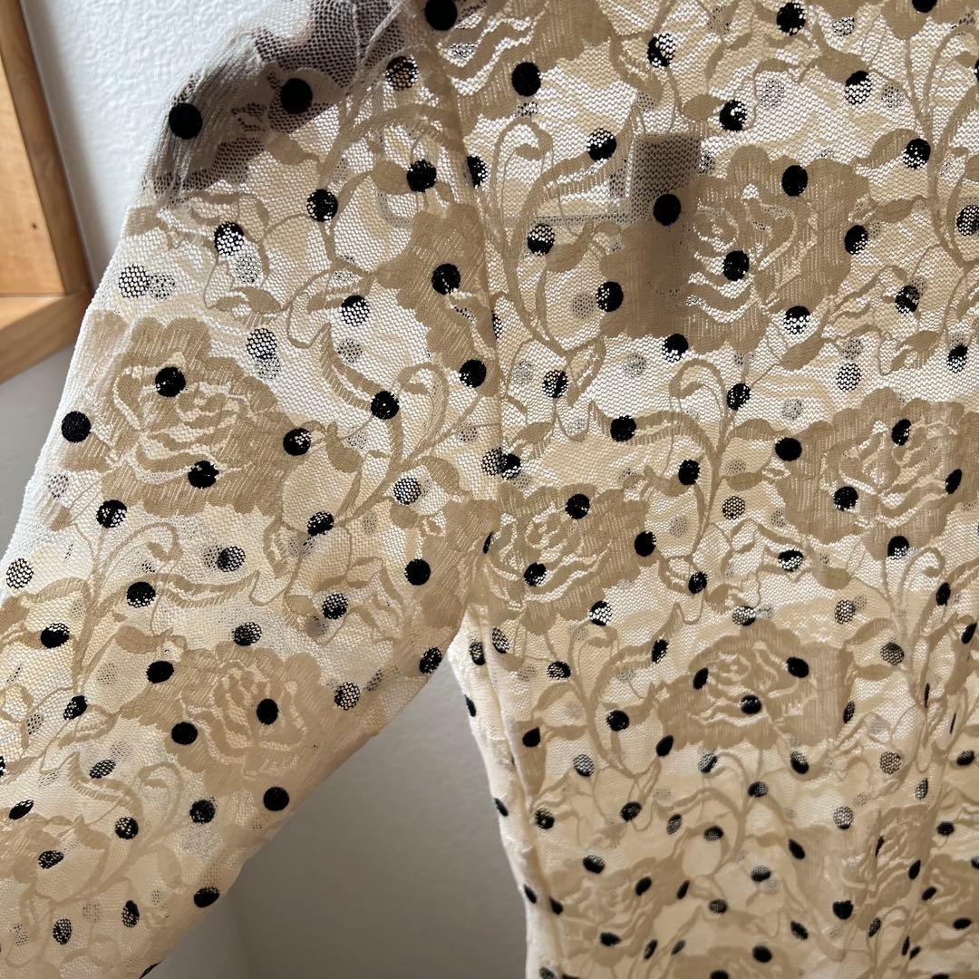 トップス DOT LACE SEE-THROUGH TOP (HIGH NECK)