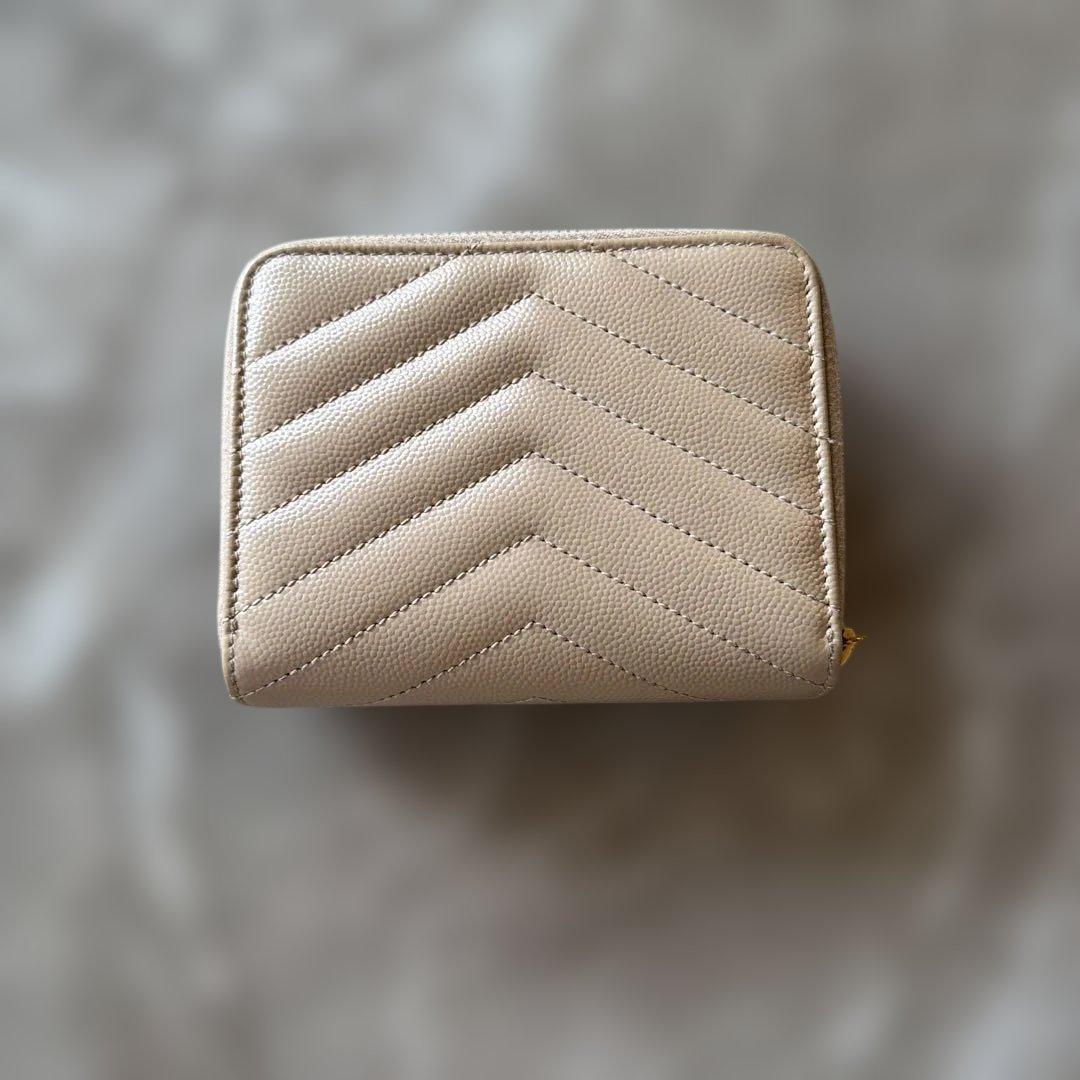 あ*み様 YSL 二つ折り財布 ベージュ キルティング