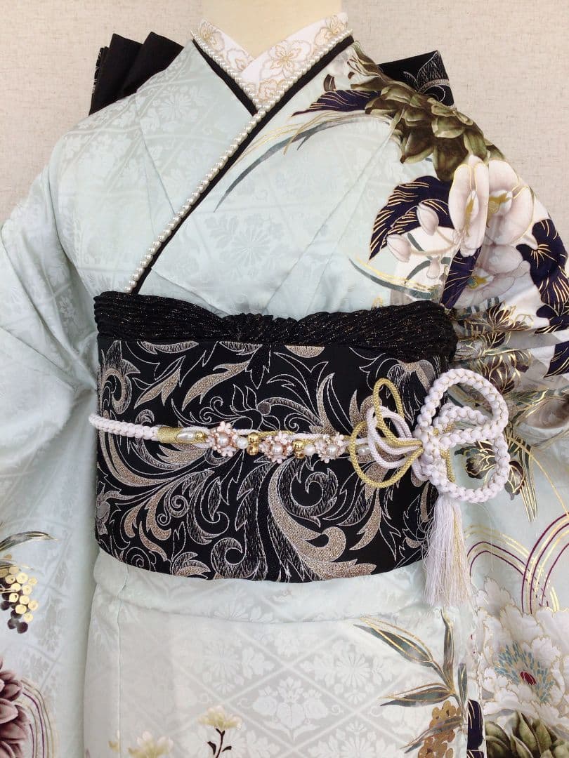 振袖フルセット　くすみ水色