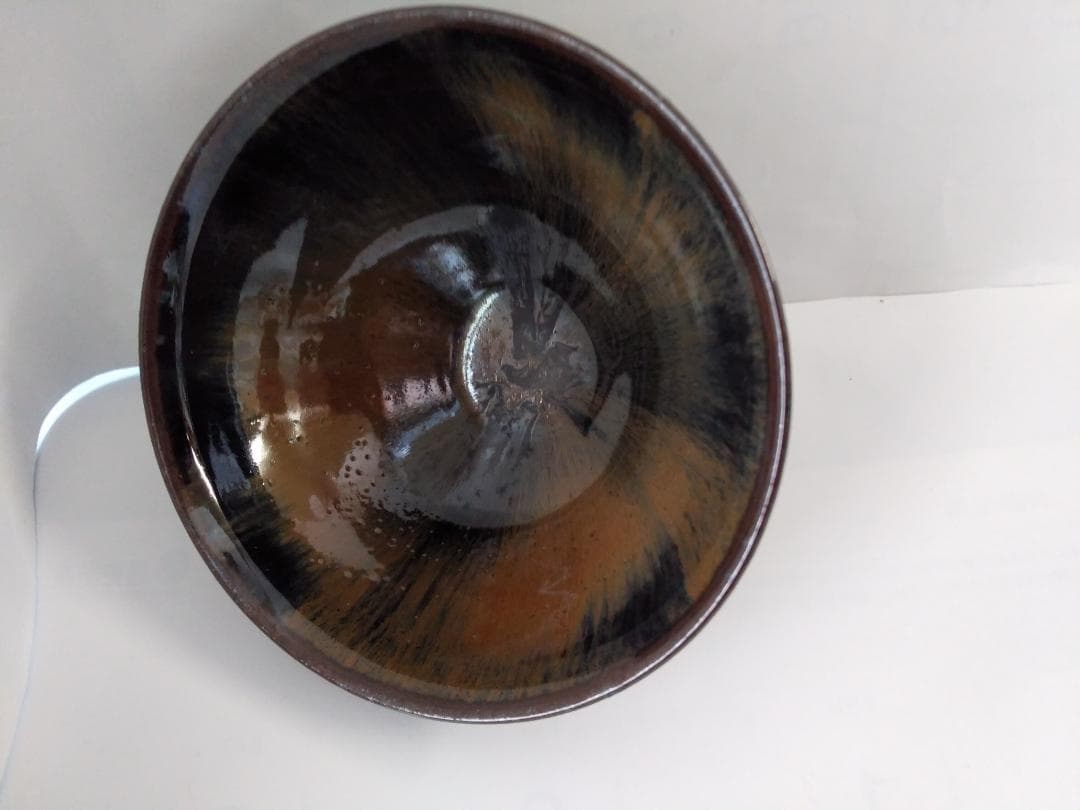 紀州焼 葵窯 寒川栖豊 作 天目形 茶碗 共箱 共布 栞 茶器 抹茶碗 新品