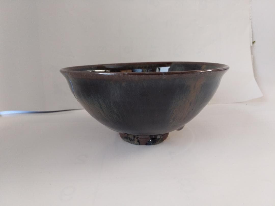 紀州焼 葵窯 寒川栖豊 作 天目形 茶碗 共箱 共布 栞 茶器 抹茶碗 新品