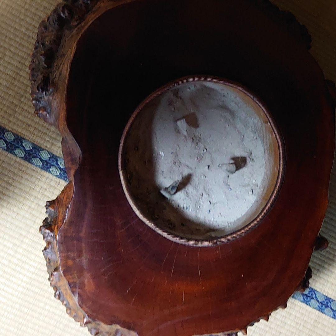 銀杏の木の、切りかぶを使った火鉢。