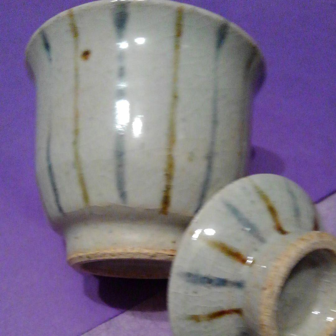 信楽焼　手描十草蒸し碗五客揃