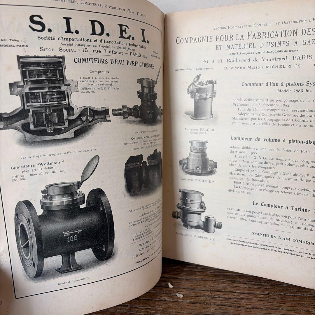 フランスアンティーク　水道工事　資料　内装 希少1921年　建築