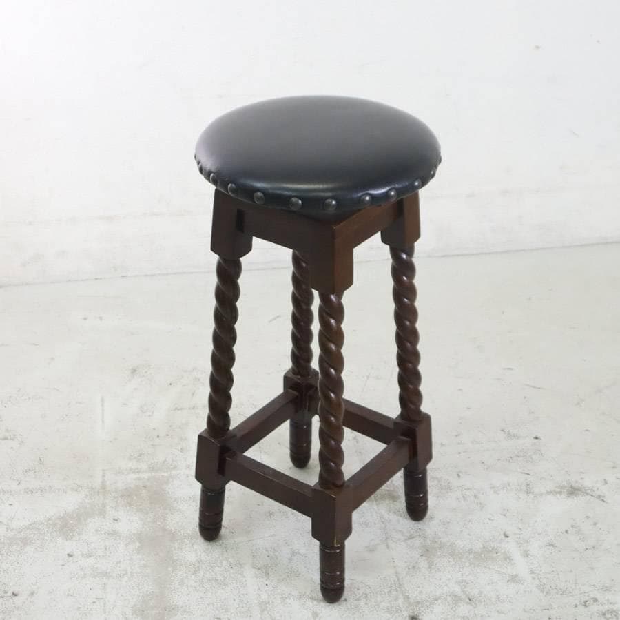 イタリア製 座面回転 バースツール ツイストレッグ アンティーク調 クラシカル2