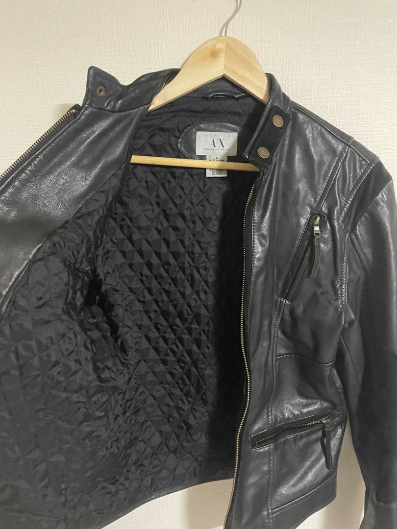 美品　　2000s Armani レザージャケット シングルライダース