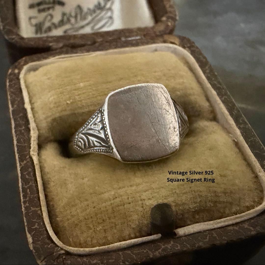 希少　ヴィンテージ　リング　アンティーク　アメリカ　シグネット　925
