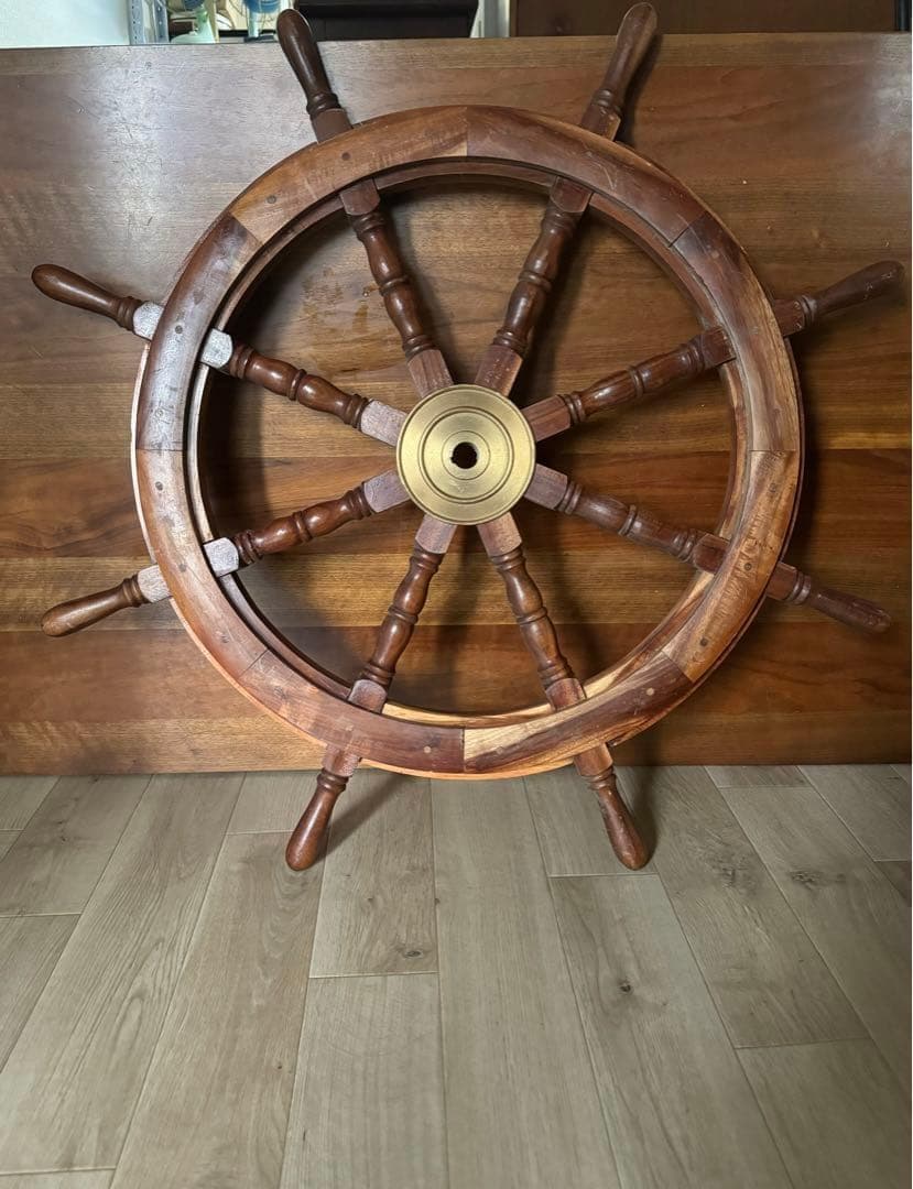 アンティーク 縁起物木製舵輪 ラット 飾り ディスプレイ 古道具 ビンテージ