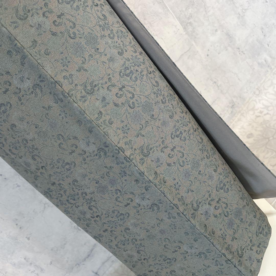 小紋　フルセット　着物　正絹　更紗模様　草花　シック　大人かわいい　k4