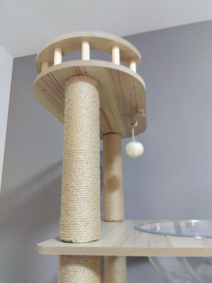 ウッド キャットタワー 185 cm 宇宙船　爪とぎ付　縁張り　木製　ツリー