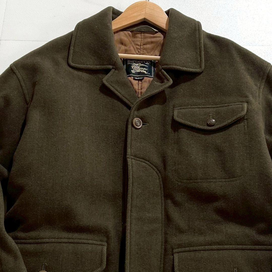 BURBERRYS old WOOL JACKET ロゴボタン オリーブ M