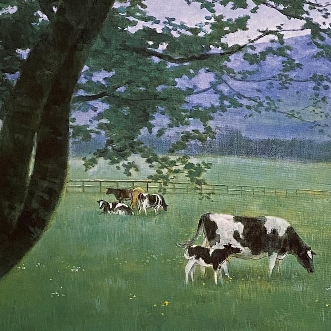 村田林藏、〈晴日〉、希少画集画、高級新品額・額装付、状態良好