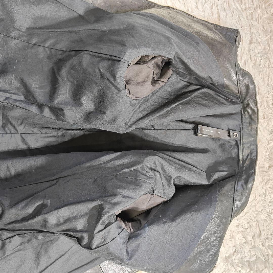 【廃盤】wjkブラックレザーシングルライダースジャケット　牛革　M