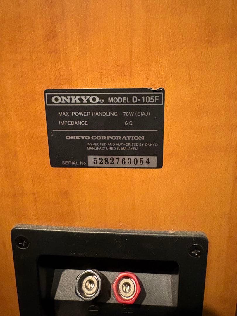 オンキョー　ONKYO　スピーカー　Ｄ-105F 木目