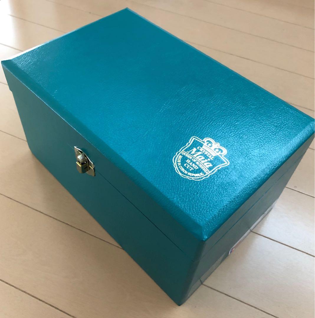 花瓶 ハンドカット crystal maia glass 箱付き クリスタル