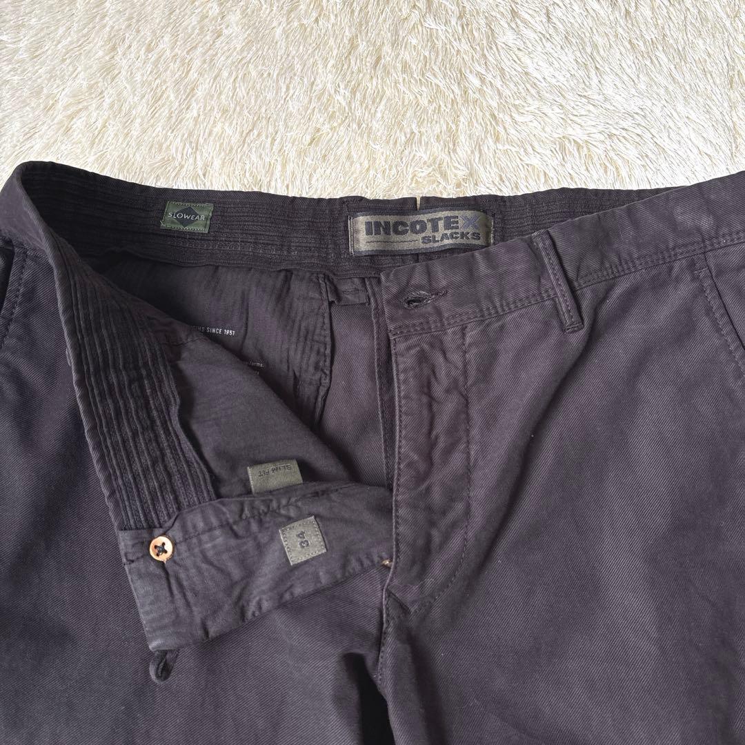 ☆名作☆INCOTEX SLACKS 100型　テーパード コットン ドレスチノ