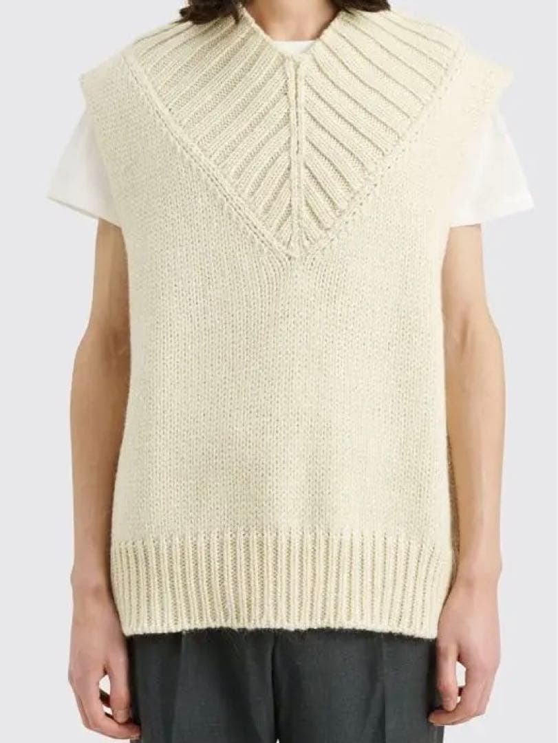 JIL SANDER ジルサンダー ベスト 50 Ｖネック モヘア