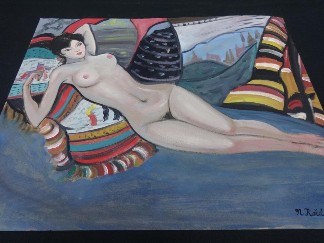 s*5様 小出楢重 横過裸婦 1930年頃 肉筆油彩画・紙本著色・美人画・洋画・