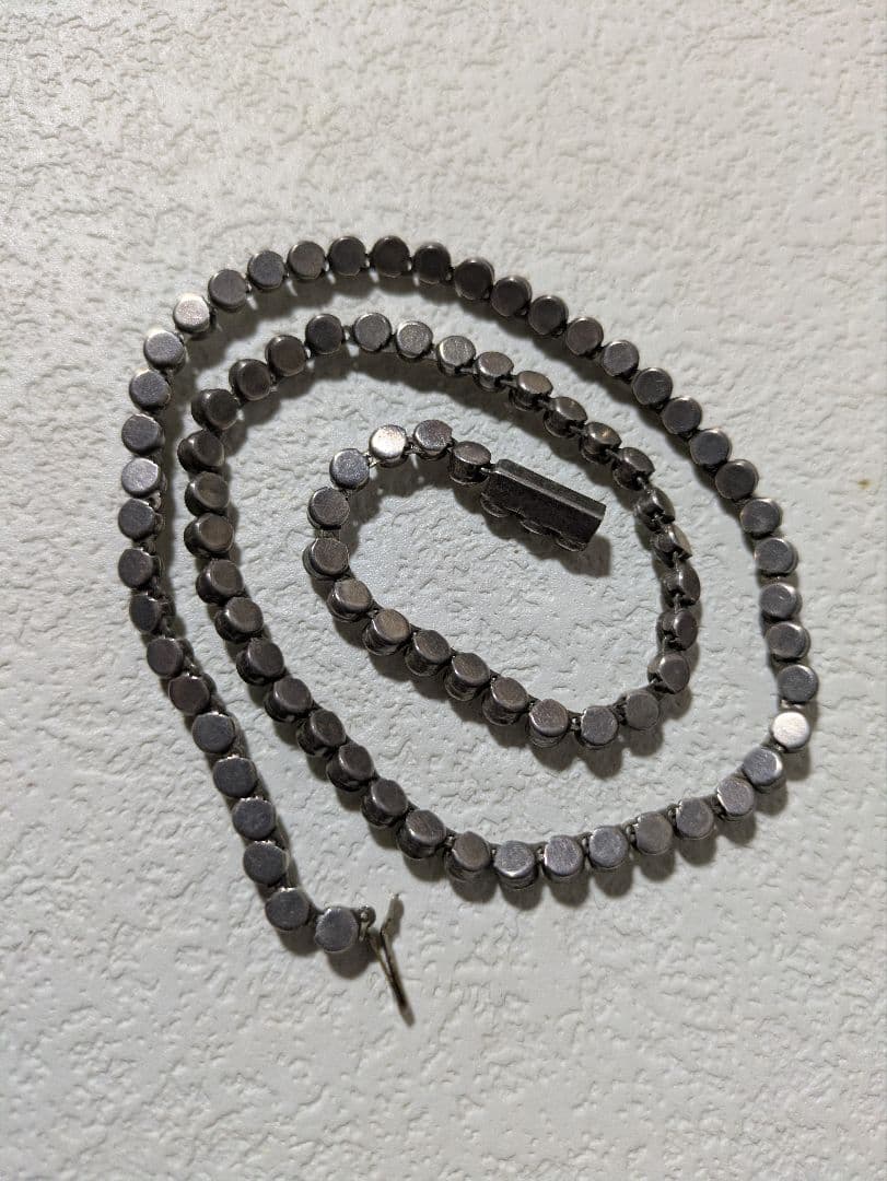 イギリス　アンティーク　クリアペースト　ネックレス　シルバー