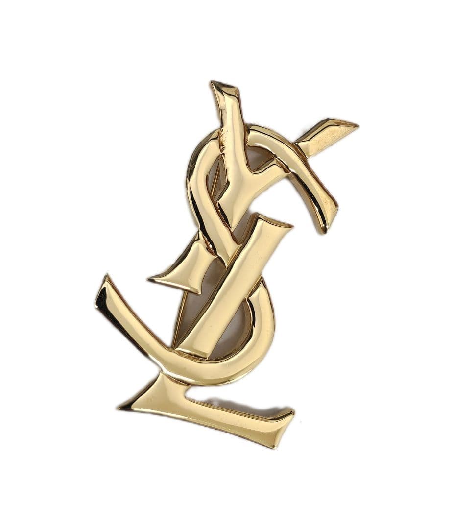 イブサンローラン ロゴブローチ ゴールド