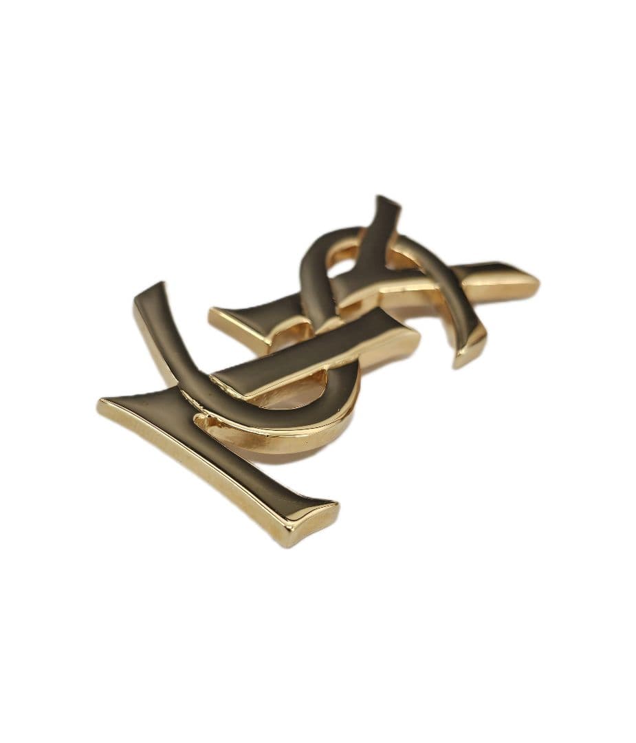 イブサンローラン ロゴブローチ ゴールド