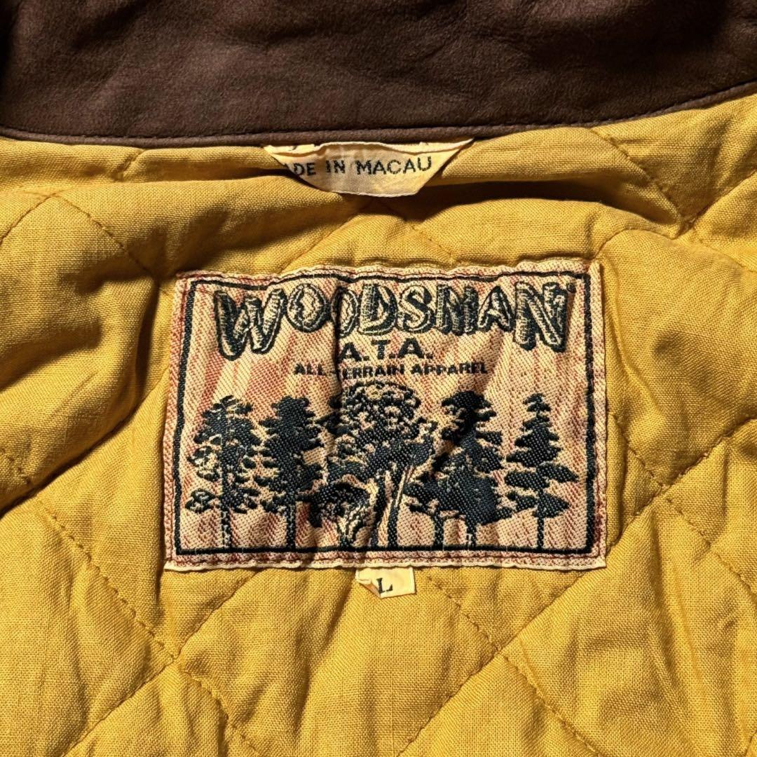 2305古着90年代WOODSMANダックジャケット短丈レザー鬼フェード雰囲気系