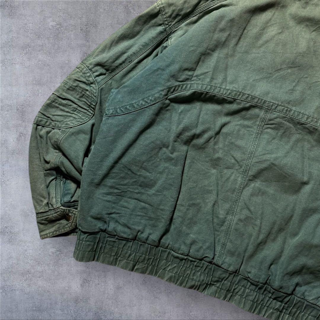 2305古着90年代WOODSMANダックジャケット短丈レザー鬼フェード雰囲気系