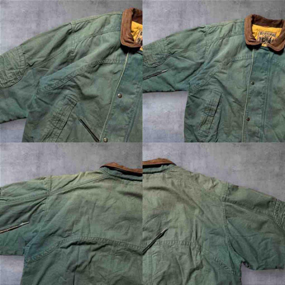 2305古着90年代WOODSMANダックジャケット短丈レザー鬼フェード雰囲気系